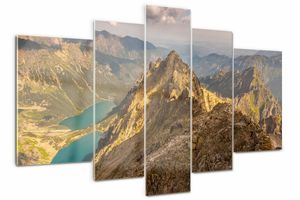 Tulup Bild Acrylbild 5 Teile 170x100 cm Wandkunstdrucke - Meeresauge der Tatra