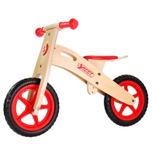 Best Sporting Kinder Laufrad aus Holz, ab 2 - 3 Jahre, Sattel verstellbar, Farbe:rot