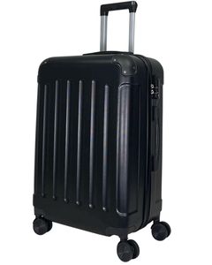 Reisetasche Koffer ABSTasche Trolley (Handgepäck-Mittel-Groß) Zwillingsrollen Schwarz M (Handgepäck)