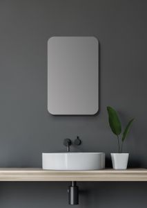 Talos Spiegelschrank Oval 40x60x10 cm   - Badspiegel mit hochwertigem Aluminiumkorpus in matt schwarz - Badezimmerspiegelschrank