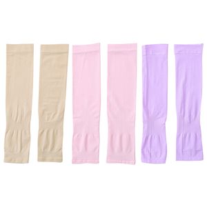 Kühlung UV-Schutz Ärmlinge,Arm Sleeves Tattoo Cover für Frauen Männer Radsport Golf Radfahren,(Rosa+Hellviolett+Hautfarbe)