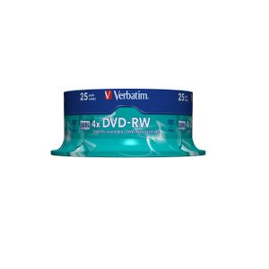Verbatim - 25 x DVD-RW - 4.7 GB ( 120 Min. ) 4x - mattes Silber - Spindel