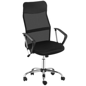 HOMCOM Ergonomiczny fotel biurowy, fotel gamingowy, fotel obrotowy z funkcją bujania, fotel biurkowy z regulacją wysokości, pianka, siatka, czarny, 63 x 65 x 109-119 cm