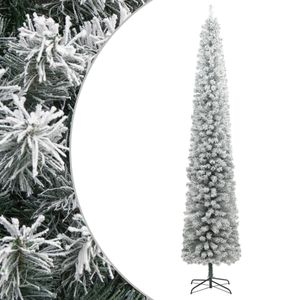 vidaXL Weihnachtsbaum Schlank mit Ständer Beschneit 270 cm PVC