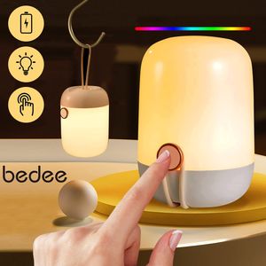 Nachtlicht, LED Touch Nachtlampe zum Stillen und Wickeln, LED Touch Nachtlampe für Kinderzimmer USB wiederaufladbar dimmbar warmweißes Licht + RGB Farbwechsel