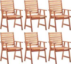 6er Set Gartenstühle, Balkonstühle ,Outdoor-Stühle Massivholz Akazie|2473