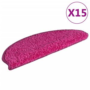 vidaXL Treppenmatten 15 Stk. Rosa 65x21x4 cm