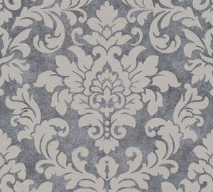 A.S. Création Barocktapete Trendwall Tapete mit Ornamenten Vliestapete grau beige silber 10,05 m x 0,53 m