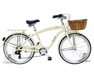 Dolce Vita by Canellini bicykel Cruiser muž hliník s košíkom - Béžová