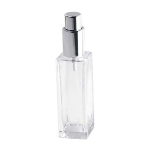 30/50 ml tragbare, nachfüllbare, leere Sprühflasche aus klarem Glas mit Parfümzerstäuber-Silber ,Größen:50ML