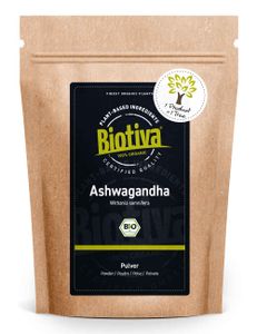 Biotiva Ashwagandha Pulver 250g aus biologischem Anbau