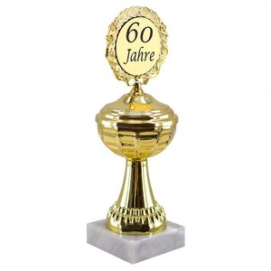 Pokal gold mit Marmorsockel, Geschenk, Jubiläum, GeburtstagVariante: 60 Jahre