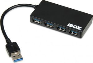 Rozbočovač rozhrania iBox IUH3F56 USB 3.2 Gen 1 (3.1 Gen 1) Type-A 5 000 Mbit/s čierny