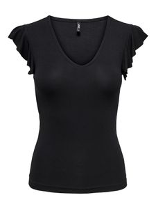 Only T-Shirt Damen ONLBELIA S/L TOP JRS Größe M, Farbe: 177911 Black