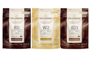 Callebaut, Kuvertüre Callets, Zartbitterschokolade, Milchschokolade und weiße Schokolade(3x1000g)