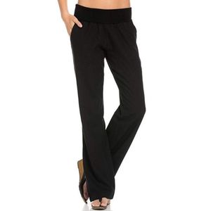 Frauen Baumwolle Leinen Elastische Hohe Taille Hosen Lässige Baggy Lose Weite Hosen,Farbe: Schwarz,Größe:XL