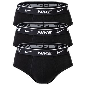 NIKE Herren Slips, 3er Pack - Briefs, Logobund, Cotton Stretch Schwarz L