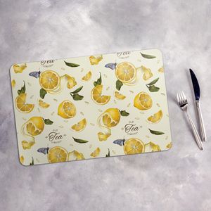 Tischset 6x45x30 cm Platzset Tischmatte Platzmatte Untersetzer - Früchtetee Zitrone