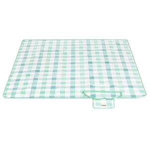 SONGMICS Picknickdecke, 200 x 200 cm, mit 4 Erdankern, wasserdicht, grün-weiß