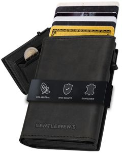 Gentlemen's® Cardholder - Kreditkartenetui mit Münzfach & RFID-Schutz - Geldbeutel für Herren - kleines Portemonnaie - Smart Wallet Karten & Münzen