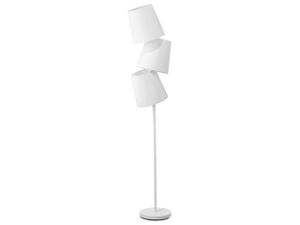 BELIANI Stehlampe Weiß Metall 164 cm 3-flammig Stoffschirme langes Kabel mit Schalter Retro Design