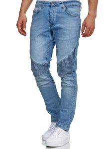 Tazzio Herren Jeans Biker Slim Fit 16517 Hellblau 33/34