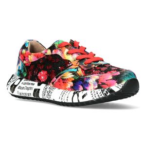 Laura Vita Sneaker Burton 45 grenat rot multi mehrfarbig Leder-Paillettenmix mit herausnehmbarer Lederinnensohle Weite G Gr.39 EU Laura Vita Sneaker Burton 45 grenat rot multi mehrfarbig Leder-Paillettenmix mit herausnehmbarer Lederinnensohle Weite G Gr.39 EU