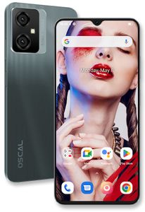 OSCAL C70 Smartphone Ohne Vertrag, 6.56 Zoll, 6GB RAM+128GB ROM(2TB erweiterbar), 50MP+8MP Kamera, 5180mAh,Dual SIM, Face ID, Fingerprint, Schwarz