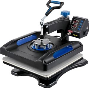 VEVOR Hitzepresse, 38 x 38 cm schnelles Aufheizen, 360° Schwenkbarer digitaler Sublimations-T-Shirt-Vinyl-Transferdrucker mit Verbrühschutzoberfläche, Canvas-Tasche, Banner, Kissen, Blau VEVOR Hitzepresse, 38 x 38 cm schnelles Aufheizen, 360° Schwenkbarer digitaler Sublimations-T-Shirt-Vinyl-Transferdrucker mit Verbrühschutzoberfläche, Canvas-Tasche, Banner, Kissen, Blau