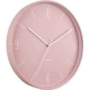 Karlsson - Wanduhr Zahlen & Linien – Zartrosa