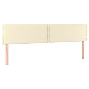 vidaXL Kopfteile 2 Stk. Creme 90x5x78/88 cm Kunstleder