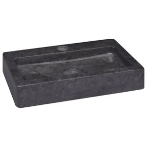 vidaXL Wandwaschbecken Schwarz 38x24x6,5 cm Marmor