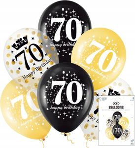 Zestaw Balonów Z Konfetti Na 70 Urodziny Jubiluszowe Dekoracja Urodzinowa