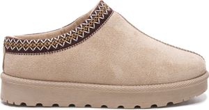 Damen Gefüttert Hausschuhe Slip On Plüsch Isoliert Slippers Firen Beige Gr.39