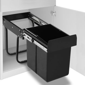 RETRO HOMMIE Abfallbehälter für Küchenschrank Ausziehbar Soft-Close 20 L,Robustheit Material 387222