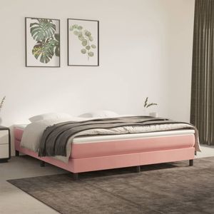 Elegant 180 x 200 cm Schlafzimmerbett mit Lattenrost - Boxspringbett Rosa 180x200 cm Samt,einfach zu montieren -115294