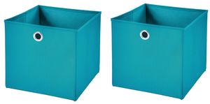 2 Stück Türkis Faltbox 33 x 33 x 33 cm  Aufbewahrungsbox faltbar