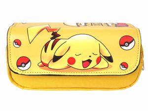 Große Pokemon Federtasche | Federmäppchen mit Kunstleder Abdeckung | Motiv: Pikachu | Gelb