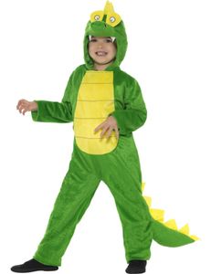 Drachen-Kinderkostüm Dinosaurier grün-gelb