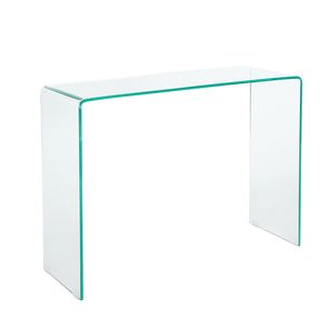 Extravaganter Glas Konsolentisch FANTOME 100cm transparent Schreibtisch Ganzglastisch