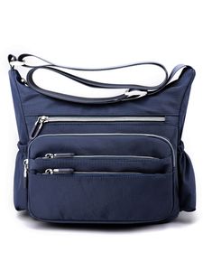 Damen Verstellbare Gurtwarenbrieftasche Multi Taschen Crossbody Bag Nylon Reißverschluss Handtasche