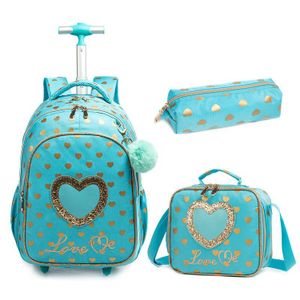 Schulrucksäcke 3 Stück für Kinder, Schultaschen Kinder Rolling Backpack für Mädchen mit Rädern, Trolley Wheeled Rucksäcke für Jungen, Style 8