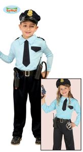 Polizisten Kostüm für Kinder, Größe:110/116