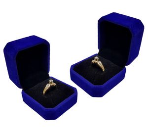 2er Pack Ringetui für Verlobungsringe Ringbox für Ringe Ringschachtel für Verlobungsring Schmuckschachtel für Hochzeit - Valentinstag Geschenkbox Schmuckkästchen Trauringetui Schmucketui Farbe Blau