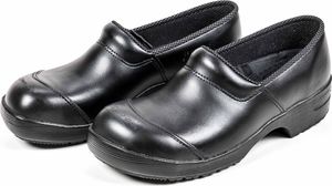 EURO-DAN Arbeitsschuhe Schuhgröße 43, Sicherheitsschuhe , Clogs, Leder, PolyurethanSohle, Sandalen mit Stahlkappe, S2+SRC, robust, Sicherheitsclog schwarz