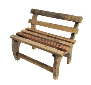 Malá lavička zo starého dreva - Deko Blumenbank klein - 32 cm