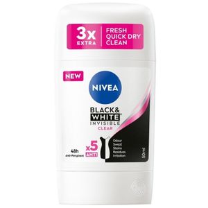 Nivea Black & White Invisible Clear Antyperspirant w sztyfcie, 50 ml