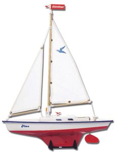 Modell Segelboot Move 39 x 50 cm weiß / rot