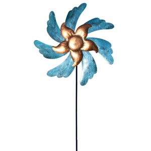Windspinner exquisite verschleißfeste Eisen blau wetterfeste Windmühle Windrad Dekoration für den Außenbereich