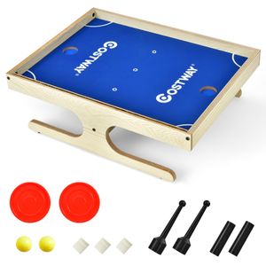 COSTWAY 45 x 33,5 cm hra dřevo pro 2 hráče, se 2 magnetickými držadly, mini herní stůl včetně 2 míčků